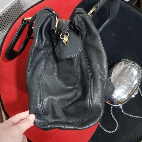 Bulga Large Satchel Bag in Black Made in Italy - Picture 11 of 16